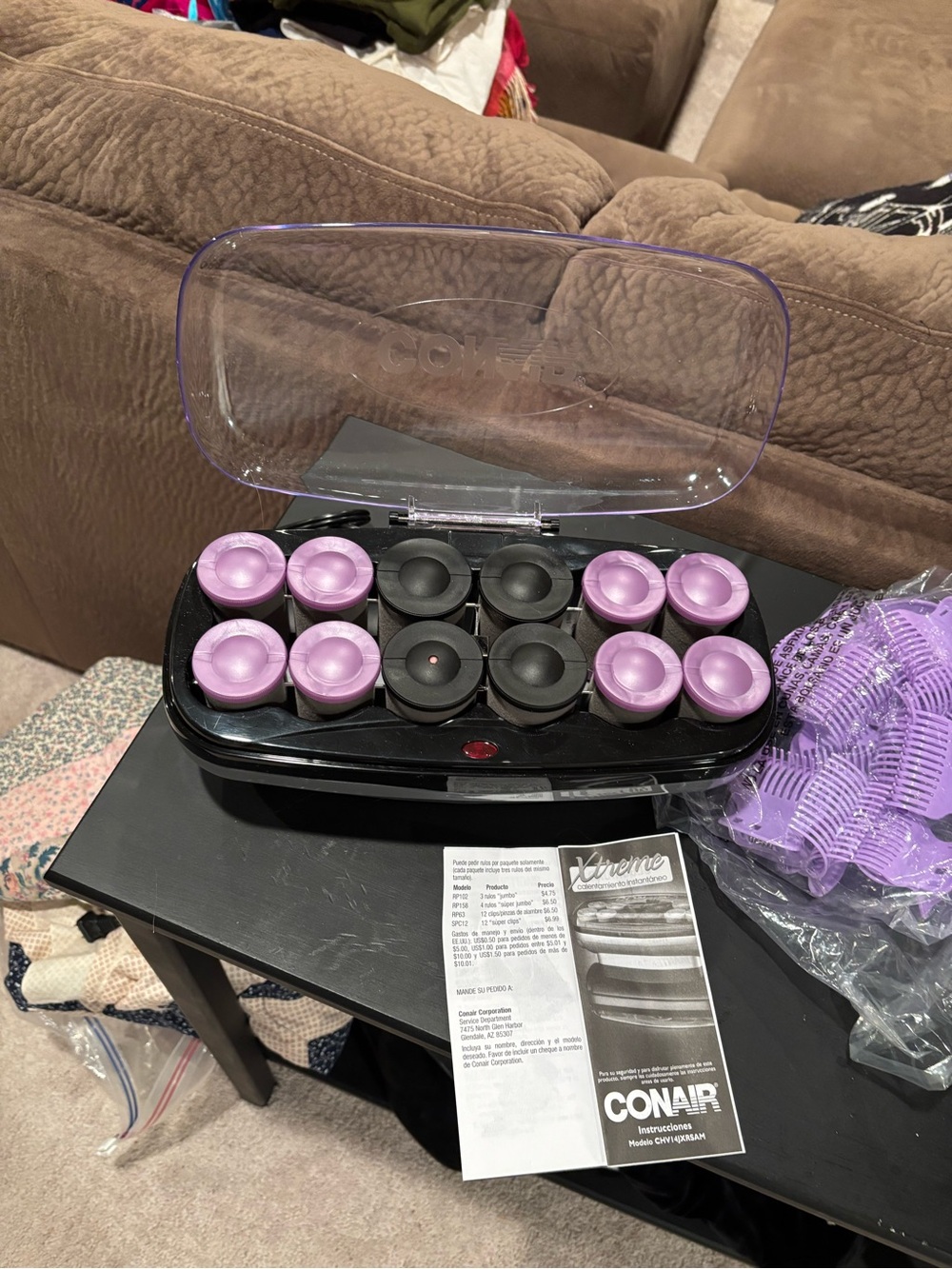 Conair Purple Hot Rollers Set with Heat Case - Picture 2 of 3